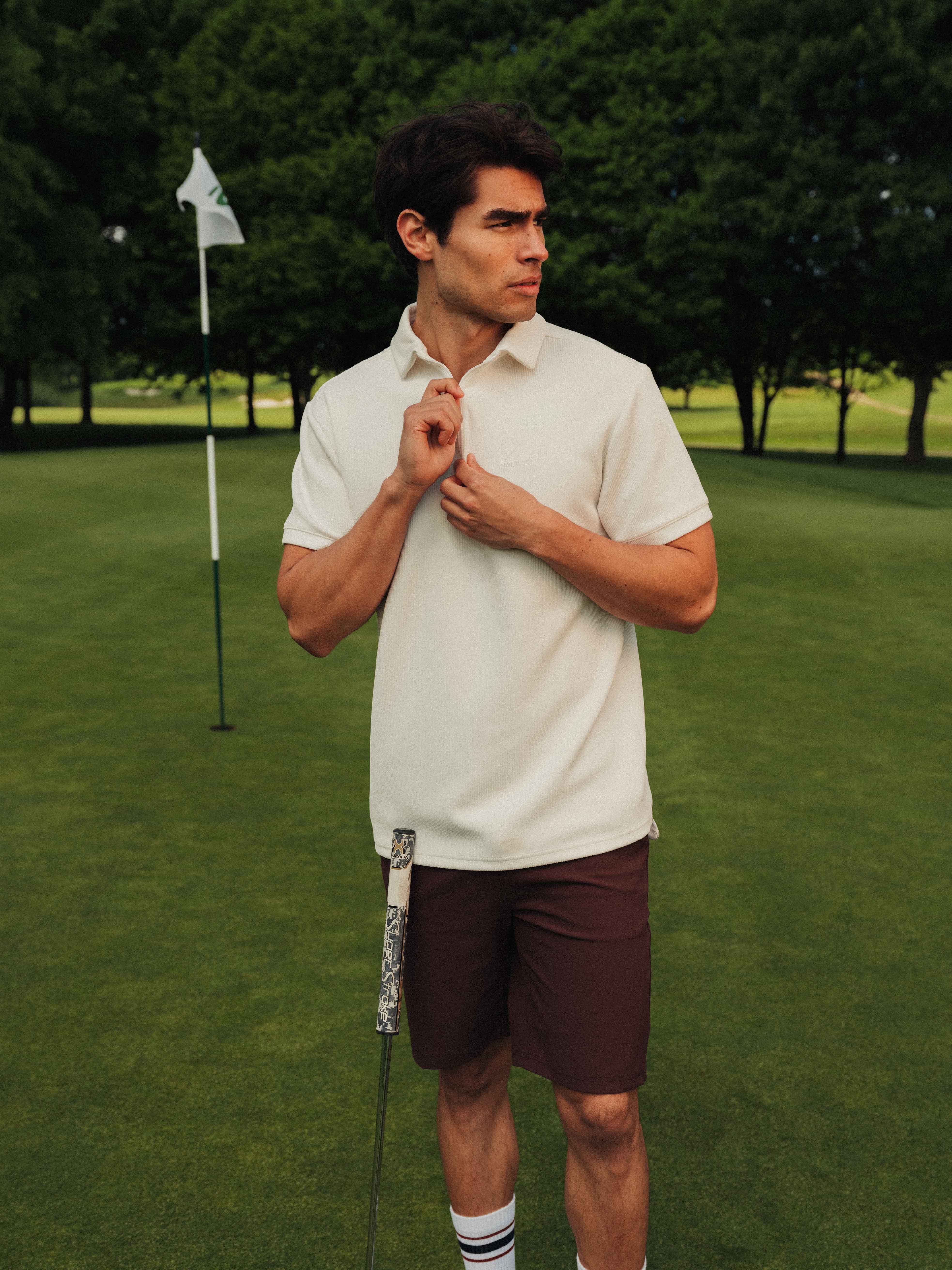 Contour Polo zipper - Cloud Dancer