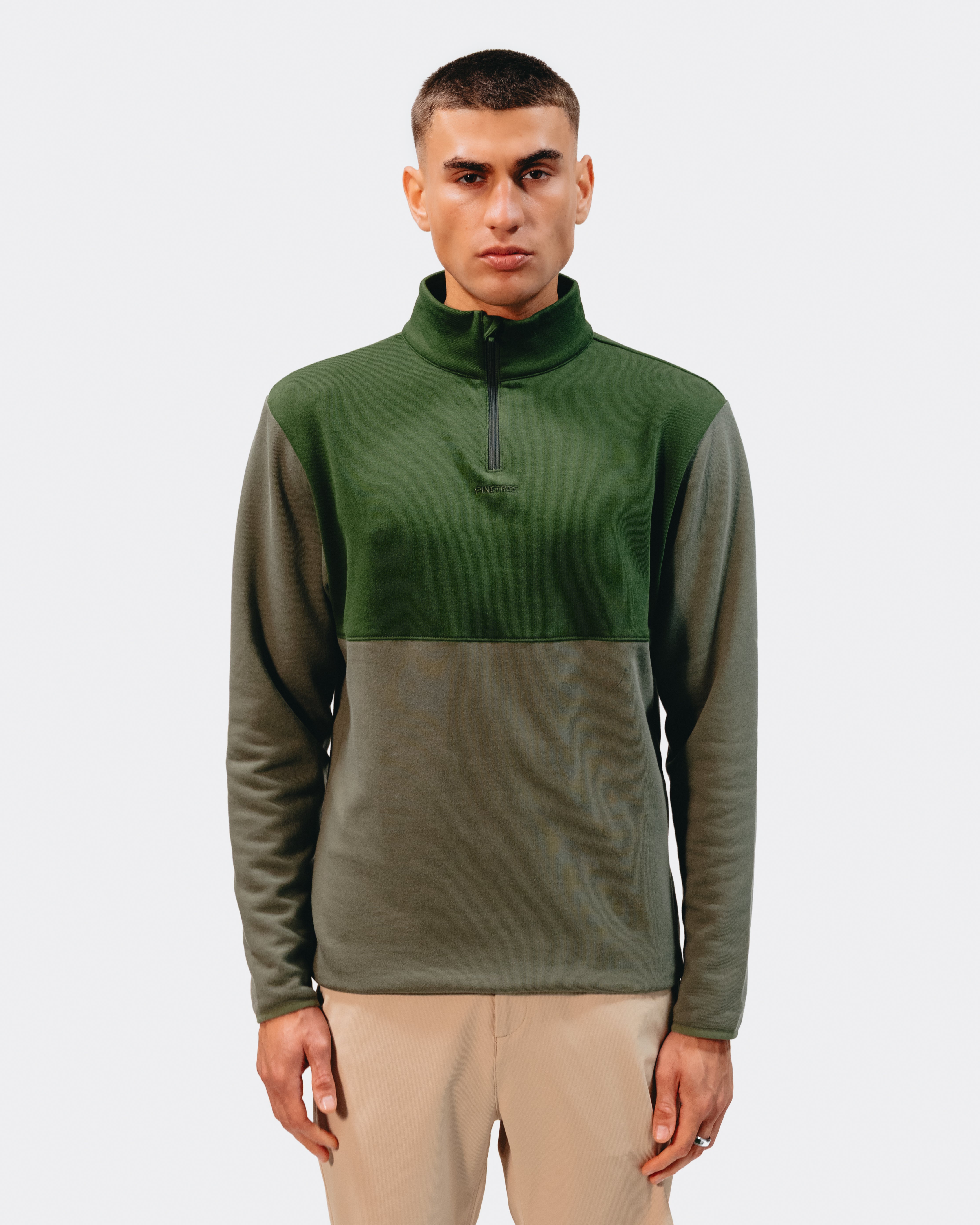 Quarter zip long sleeve - Four Leaf Clover / Douglas Fir