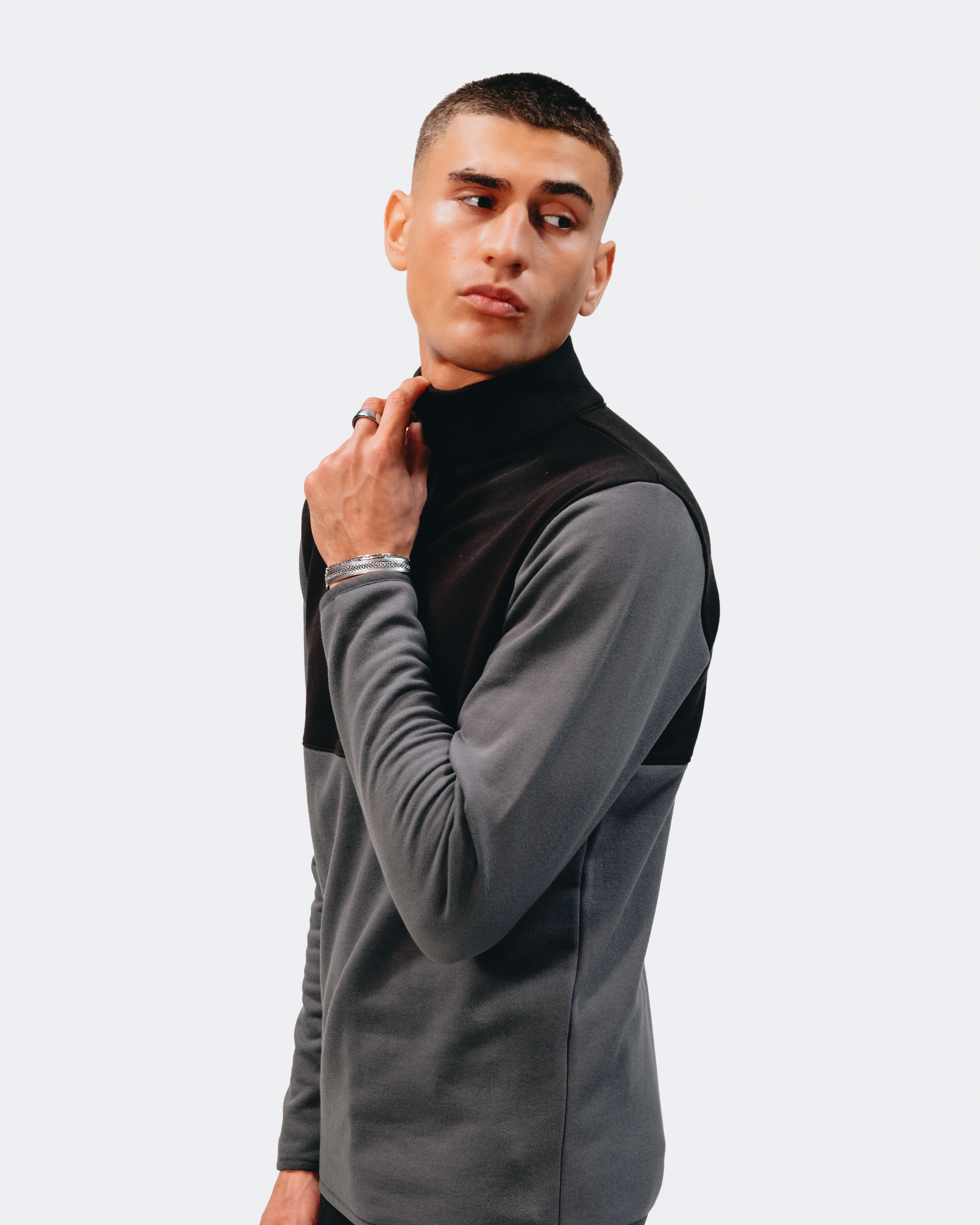 Quarter zip long sleeve - Meteorite / Asphalt