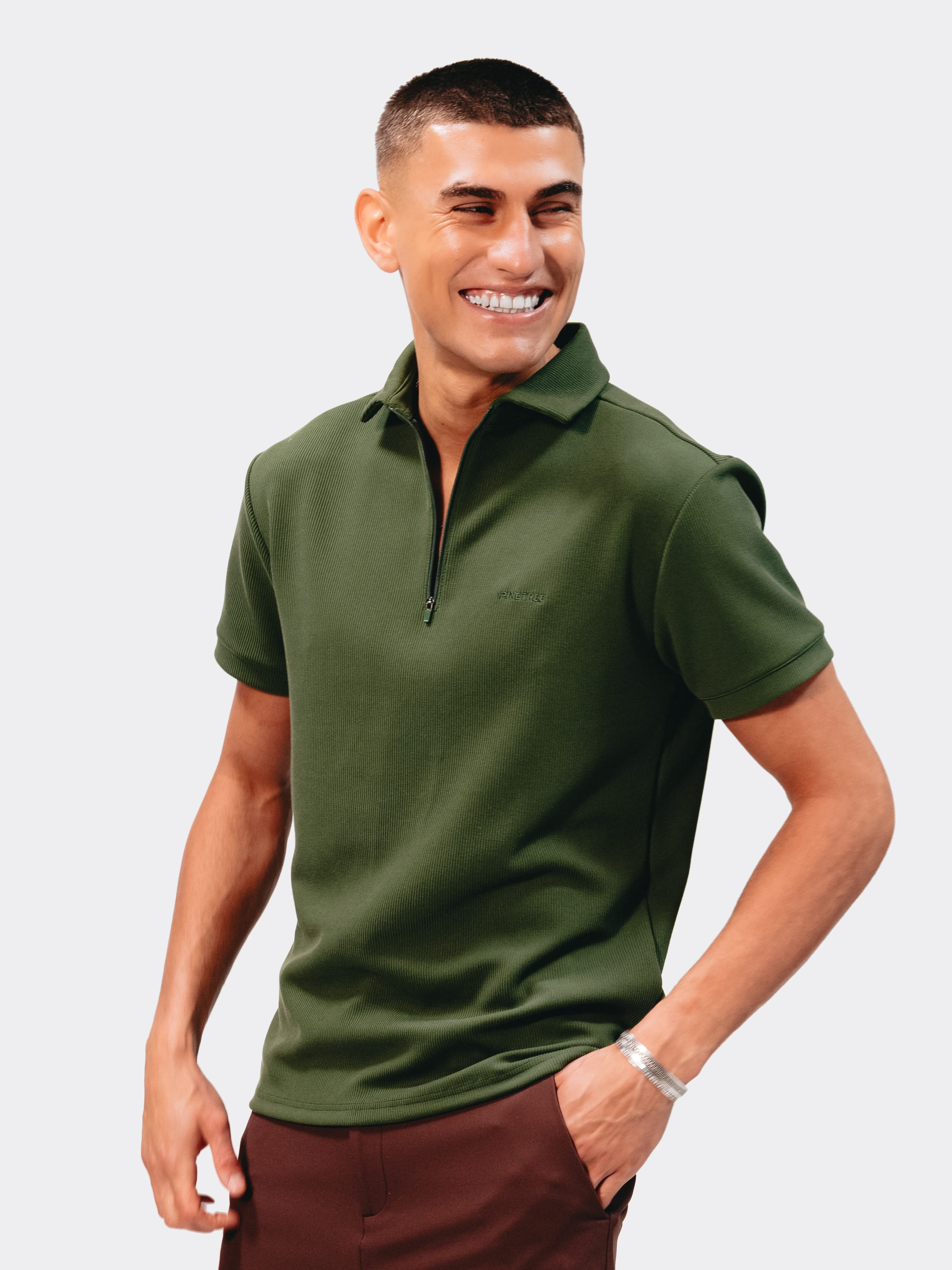 Contour Polo zipper - Douglas Fir